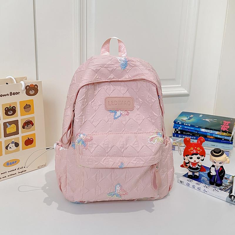 School Bag Ins Wind Girls School Bag High Value Butterfly Early Height Women Lightweight Burden Reduction Backpack