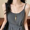 2026 Trendy Metal Fish Pendant Long Chain Leather Cord Necklace For Women Men Summer Fashion Personalized Charm Neck Jewelry