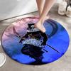 Classic Japanese-style Cartoon Demon Slayer Round Rug, Home Soft Decorative Anti-slip Yoga Mat and Chair Mat, Outdoor Floor Mat Carpet K17