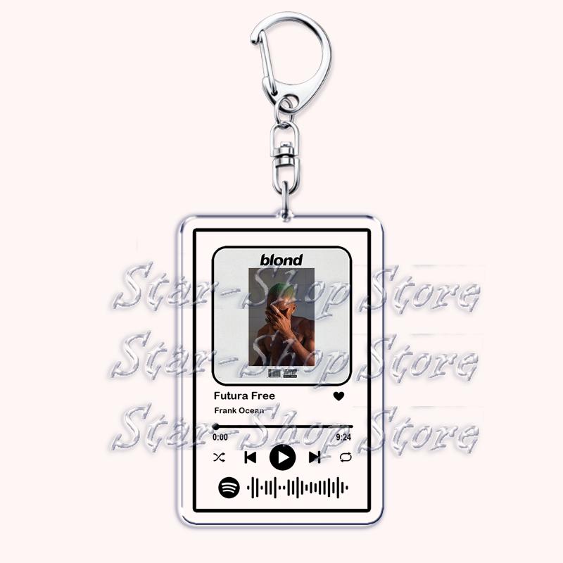 

Frank Ocean Blonde Music Keychains for Women Accessories Bag Pink + White Be Yourself Ivy Playlist Code Keying Jewelry Fans Gift