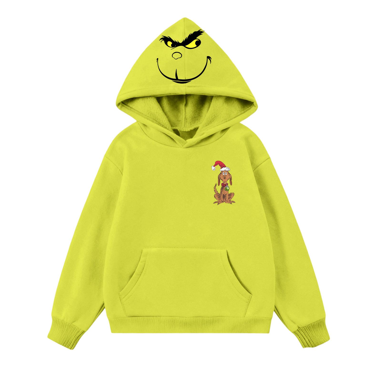 

Детский повседневный пуловер с круглым вырезом и принтом, с длинными рукавами и капюшоном 130 жёлтый