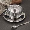 Practical Stainless Steel Coffee Cup Set Double Wall Hot Resistant Tea Cup 180/200/280ml with Spoon Espresso Cup Office
