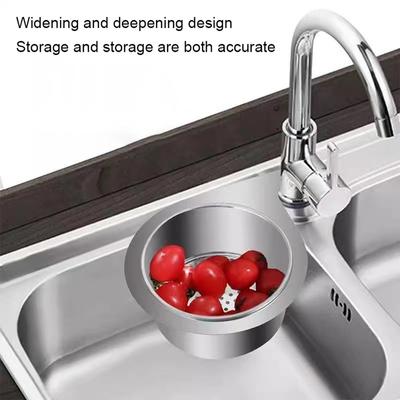 Kitchen Sink Drain Basket Stainless Steel Space Saving Multifunctional Sink Colander For Home
