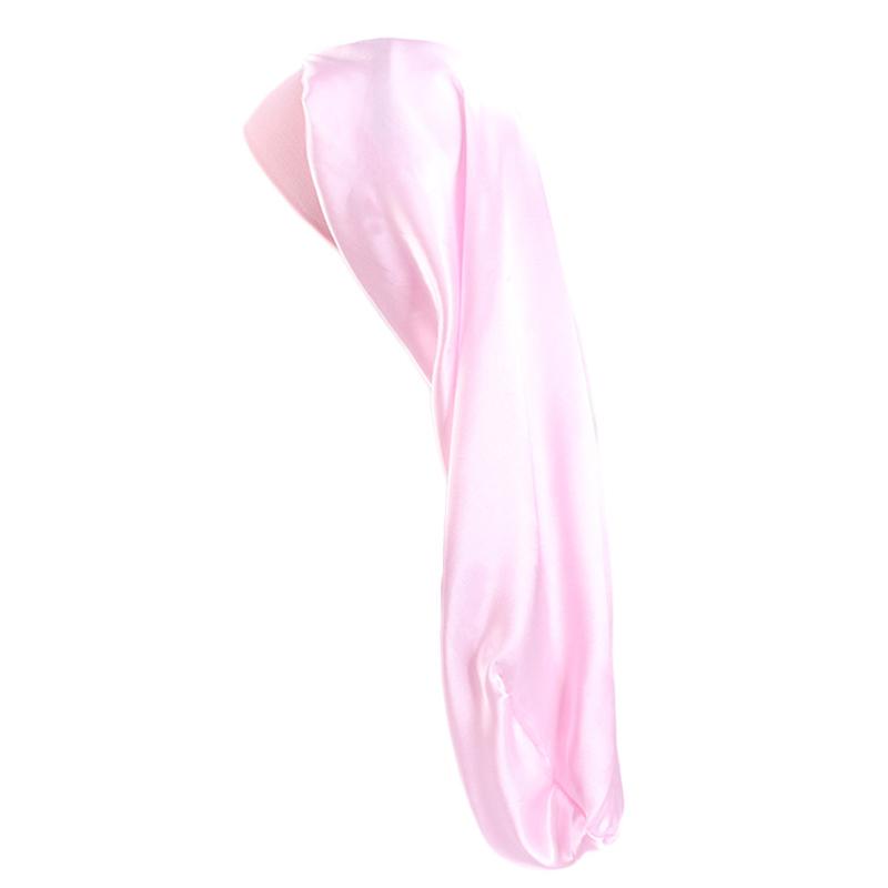 1Pc Women Solid Color Hair Hat Double Sided Silk Satin Bonnet Long Hair Polyester Night Sleep Cap Dreadlocks Braids