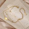 LIKGREAT Stainless Steel Starfish Anklet for Women Adjustable Beach Foot Chain Double Layer Summer Ankle Bracelet Jewelry Gift