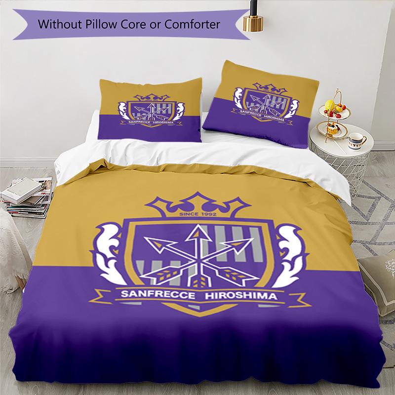 Sanfrecce Hiroshima Printed Pattern Duvet Cover Set – Includes 1 Duvet Cover and 2 Matching Pillowcases Bedroom Decor Christmas Gifts