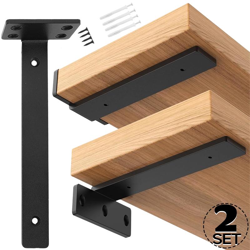 Floating Shelf Bracket Heavy Duty Hidden Wall Shelf Support Carbon Steel Black Invisible Brackets For Diy Floating Shelves Books