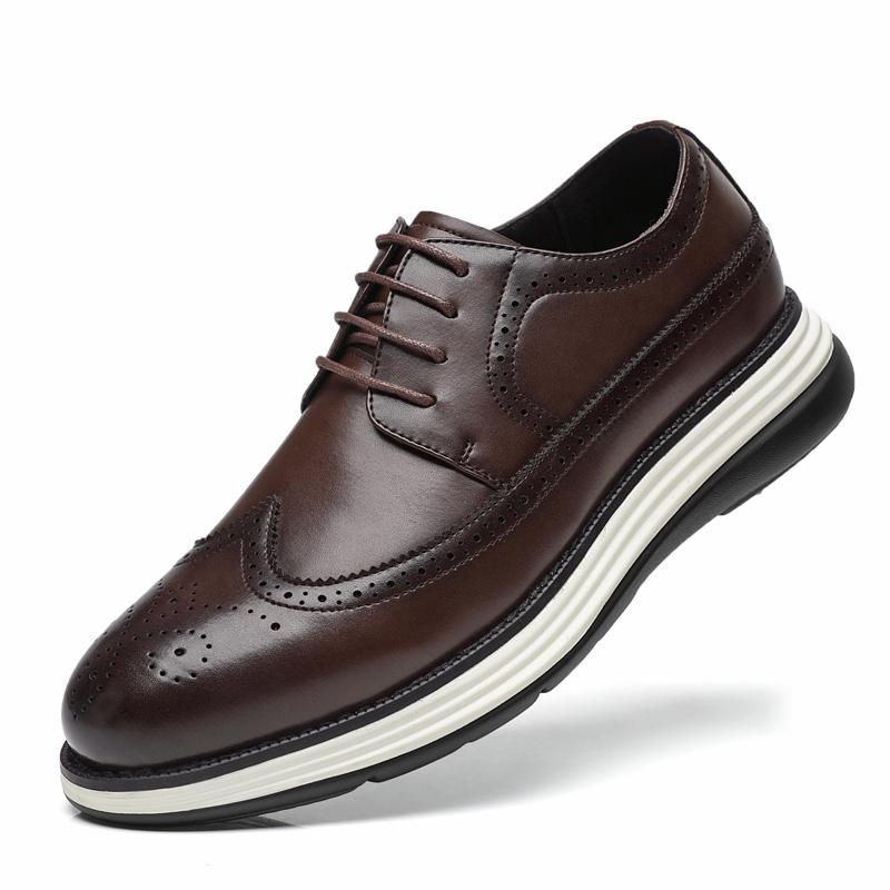 High End British Style Office Business Dress Shoes Men's Casual Leather Thick Soled Simple Walking Shoes Fashion Oxford Shoes