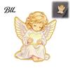 Elegant Shirt Accessories Little Angel Brooch Pin for Women, Cute Guardian Holding Heart Lapel Small Unique Accessory with Wings, Clothing Coats,