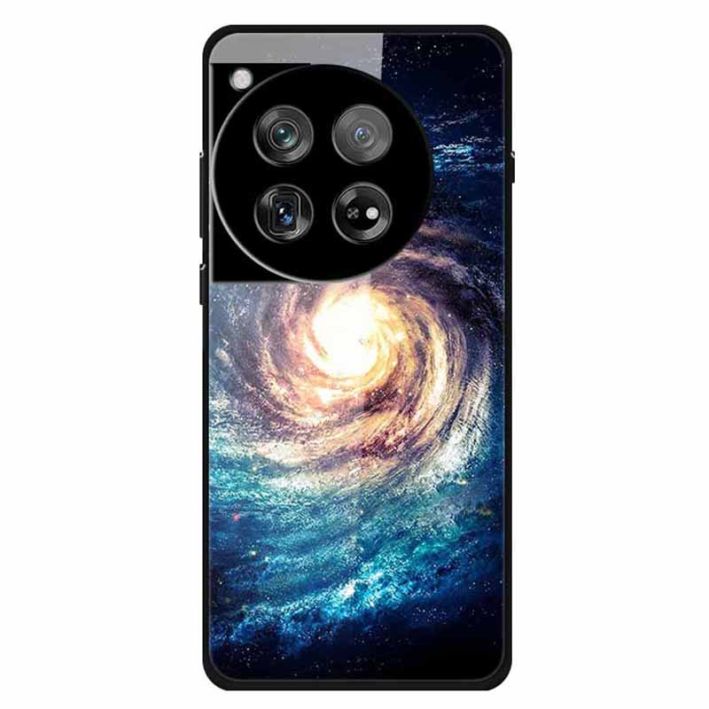 For OnePlus 12 5G Case Pattern Printing Tempered Glass Cell Phone Protection Cover