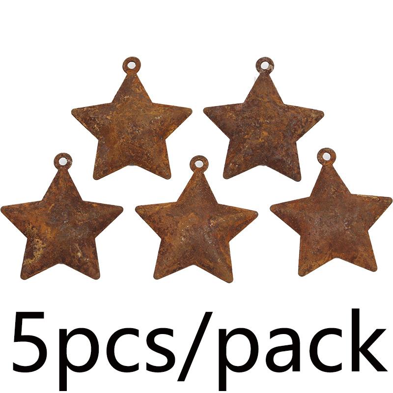 

5 Pack 4.5cm Retro Rusty Christmas Bell Decorations Star Horn New Year Festival DIY Pendants 4.5CM