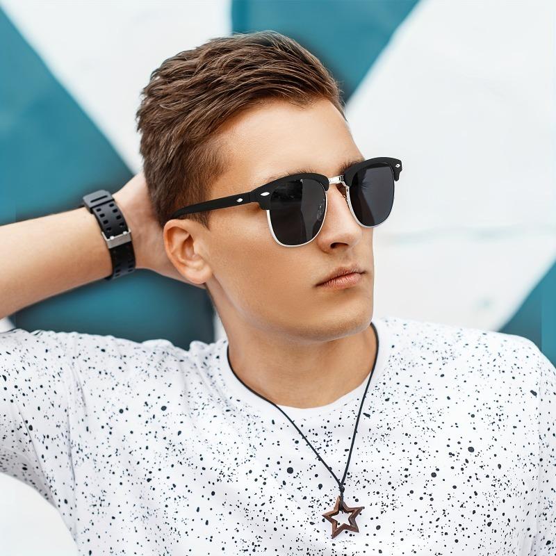 2 Pairs of Classic Glasses for Men and Women Suitable for Driving Fishing and Outdoor Activities