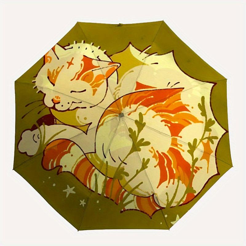 

1pc Cat Whiskers Automatic Open/Close Exquisite Umbrella Sturdy Iron Frame, Compact Travel Umbrella, Intricate Design Umbrella a0829096
