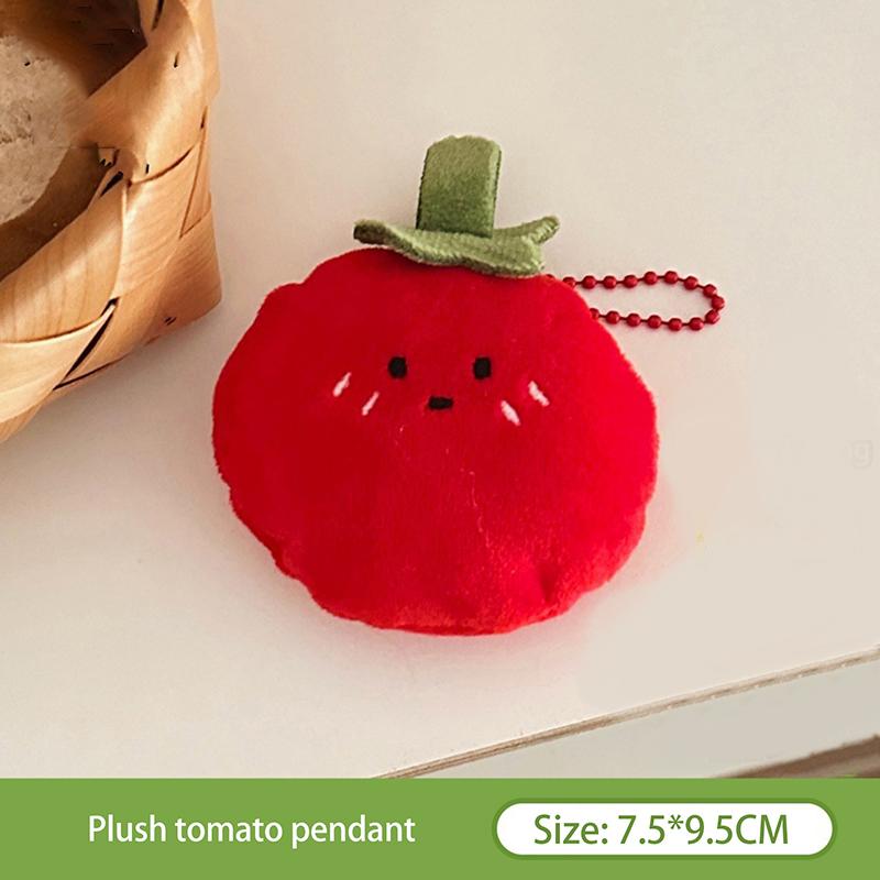 1Pc Kawaii Croissant Pendant Bread Doll Stuffed Keyrings Cute Tomatoes Plush Food Keychain For Bag Decoration Diy Accessories