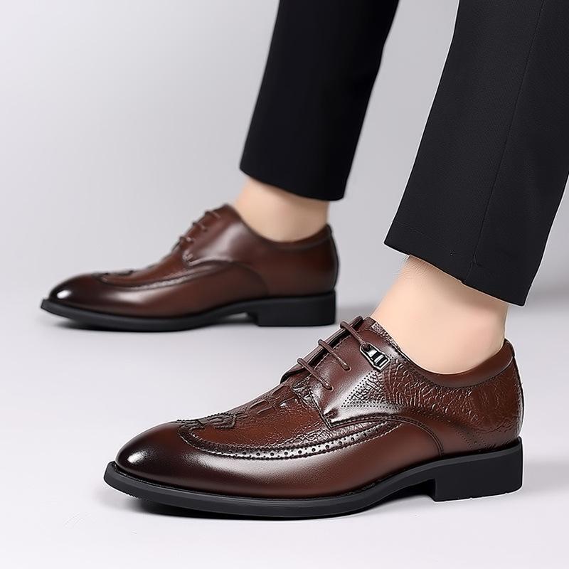 

Leather Shoes for Men Spring and Summer New Men s Genuine Leather Crocodile Pattern Casual Business Men s Shoes British Style Versatile Trendy Shoes 44