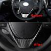 Carbon Fiber Color Steering Wheels Cover Trim Fit for Toyota RAV4 2013-2018
