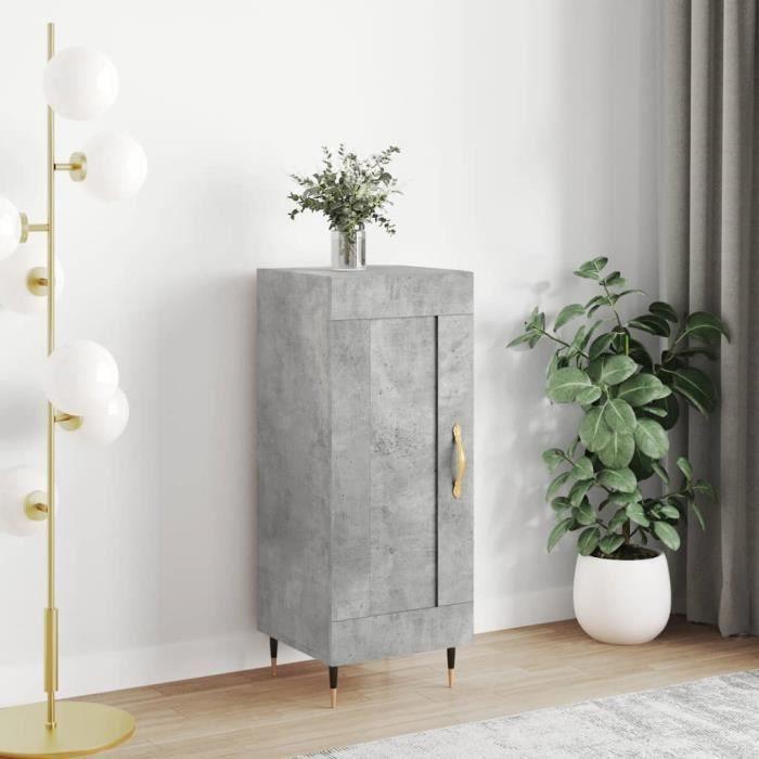 VidaXL Buffet Gris béton 34,5x34x90 cm Bois d'ingénierie 830424
