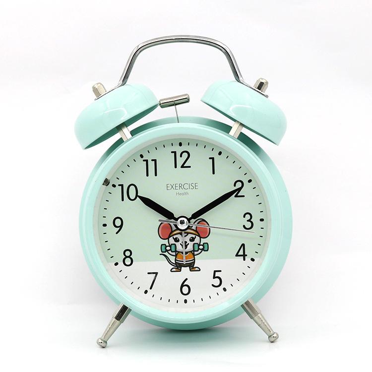 

4-дюймовые металлические бесшумные милые мультяшные часы Aisda, бутиковые прикроватные часы-будильник для спальни