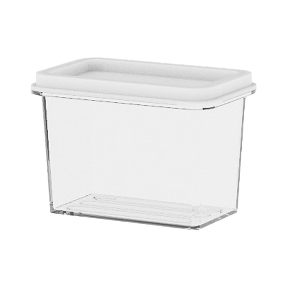 Plastic and Stainless Steel Refrigerator Crisper Food Storage Box with Plastic Lid Prepare Seafood Fruit Vegetable Picnic Box
