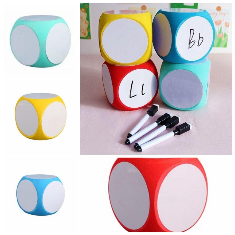 White Board Wipe Off Cube Multipurpose Write On/Wipe Off Cube DIY Blank Cube  Teaching