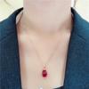 Purple Gold Egg Surface Ruby Pendant Simple Atmosphere Plated Rose Gold Ingot Pendant Jewelry Women