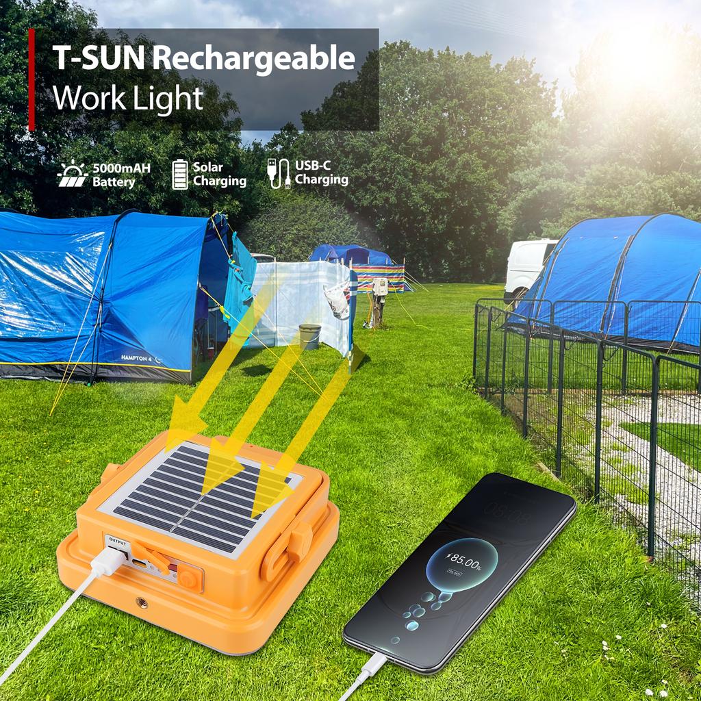 1 szt./2 szt. 120 W przenośny reflektor LED Super jasne światło robocze LED USB ładowane na energię słoneczną do zewnętrznej lampy kempingowej Latarka LED
