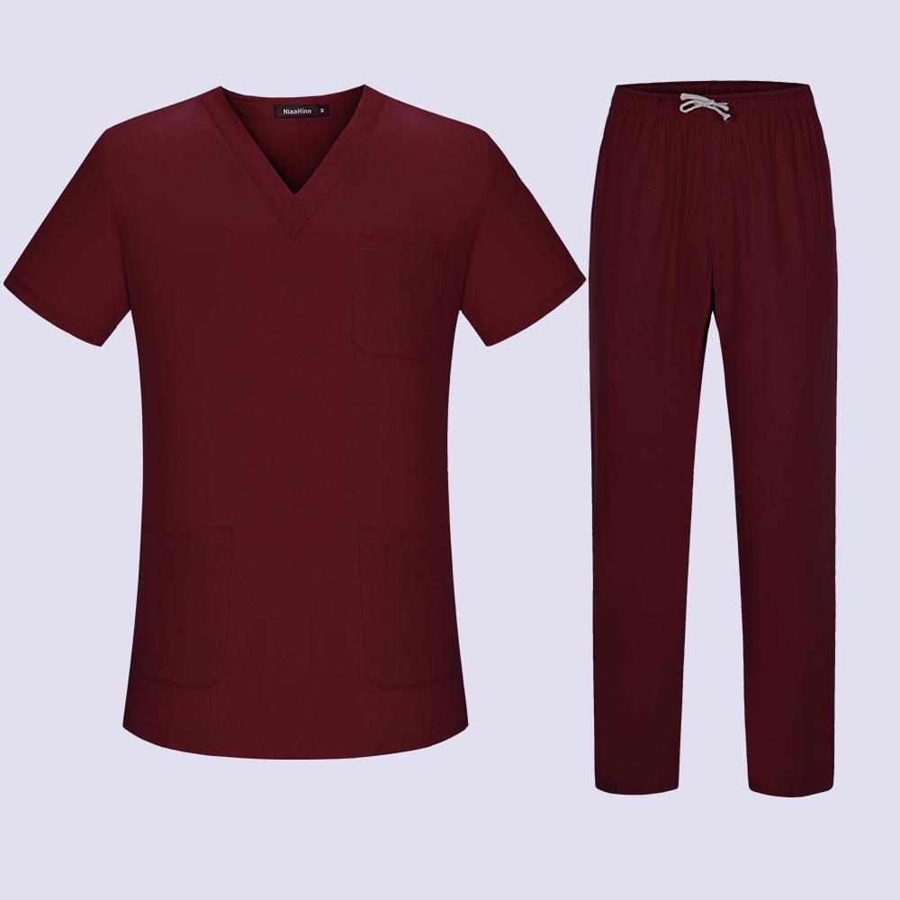 Niaahinn High Quality Spa Uniforms Unisex V-Neck Work Clothes Pet Grooming Institutions Set Beauty Salon Clothes Scrubs Clothes