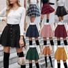 2026 Women's Solid Corduroy Half Skirt - Sweet, Fashionable, Single-Breasted Casual Wear for All Seasons