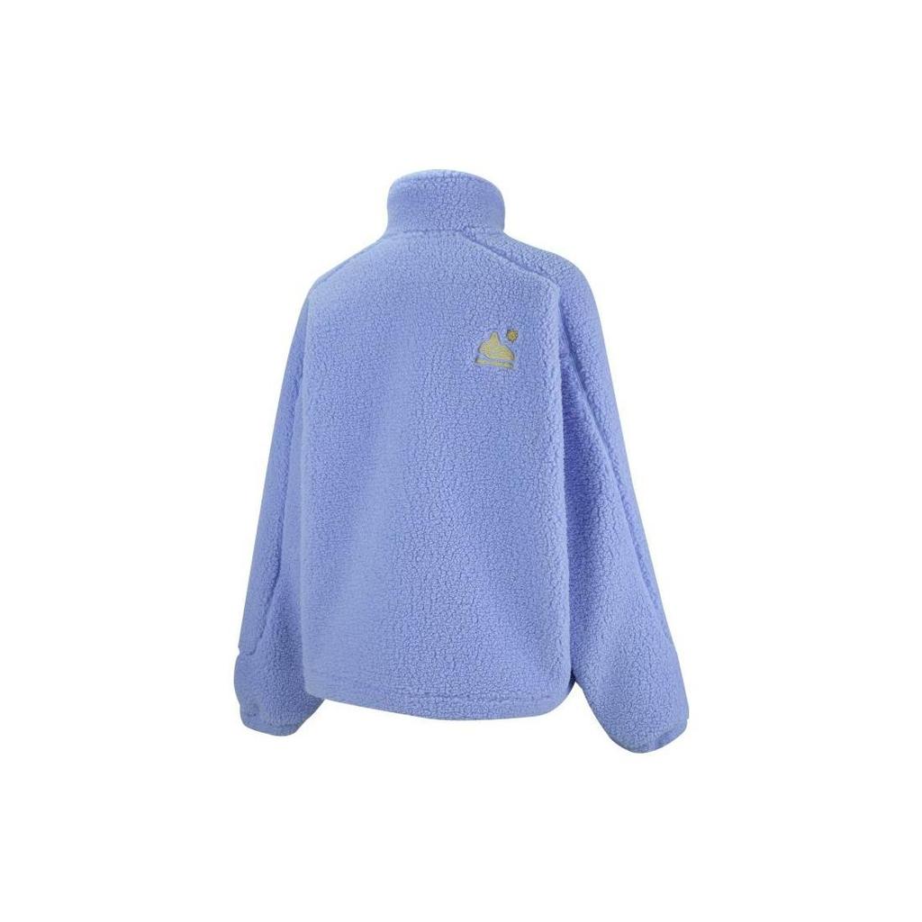 Puma Solid Color Logo Embroidered Faux Shearling Jacket Women Jackets Lavender 539954-27