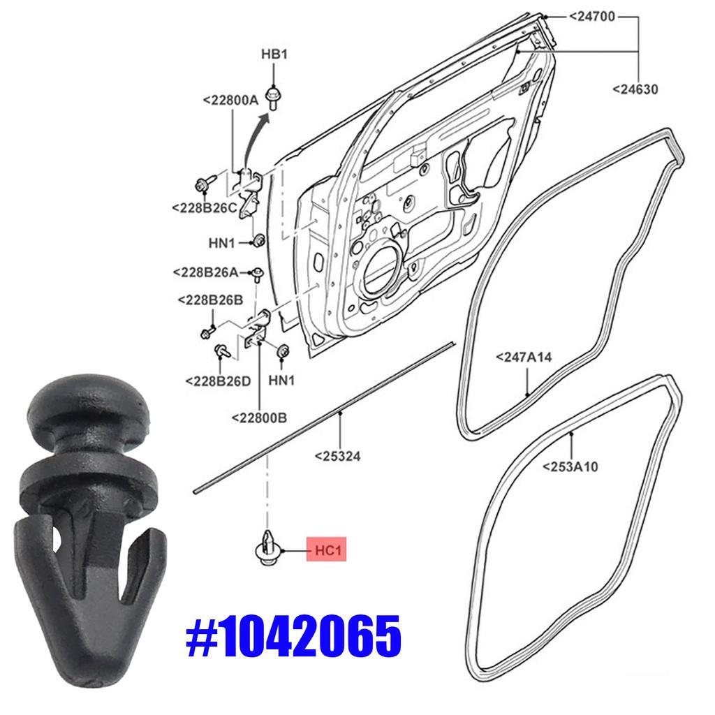 Front Rear Door Weatherstrip Clip Door Trim Sill Clips 1042065 For Ford Mondeo MK2 MK3 MK4 Escort Galaxy S-MAX Granada Scorpio