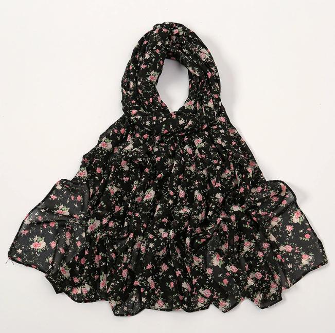 Korean Style Luxury Women Spring And Summer Metallic Daisy Flower Long Scarves Pashmina Female Shawl Hijab