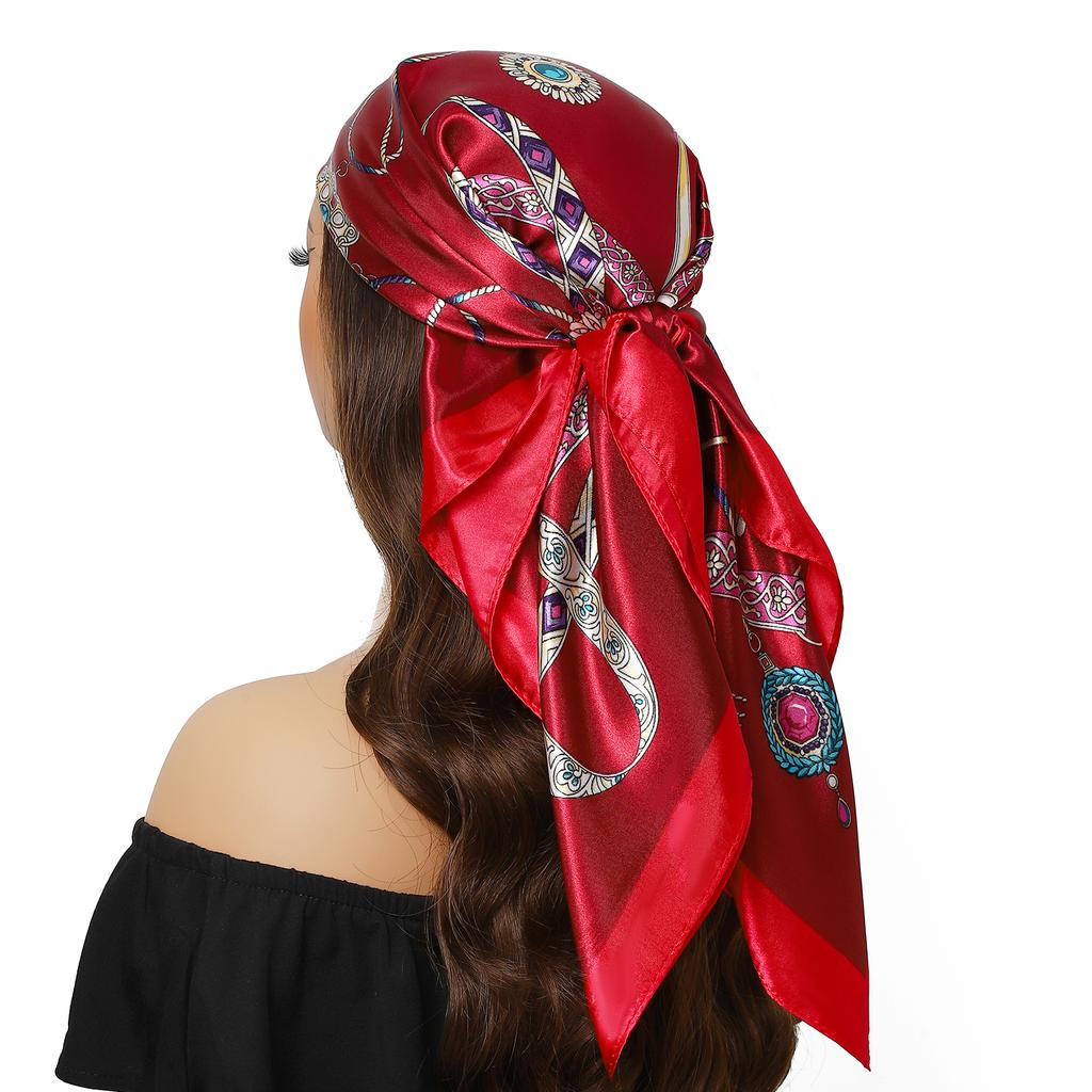 Europe America Kerchief Four Seasons Popular Silk Scarves Luxury Style Sunscreen Square Shawls New Fashion 90X90CM Headcloth