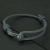 Ethnic Style Good Luck Bracelet Handwoven Rope With Retro Silver Color Flower Clasp Adjustable Protection Bangle For Women Men