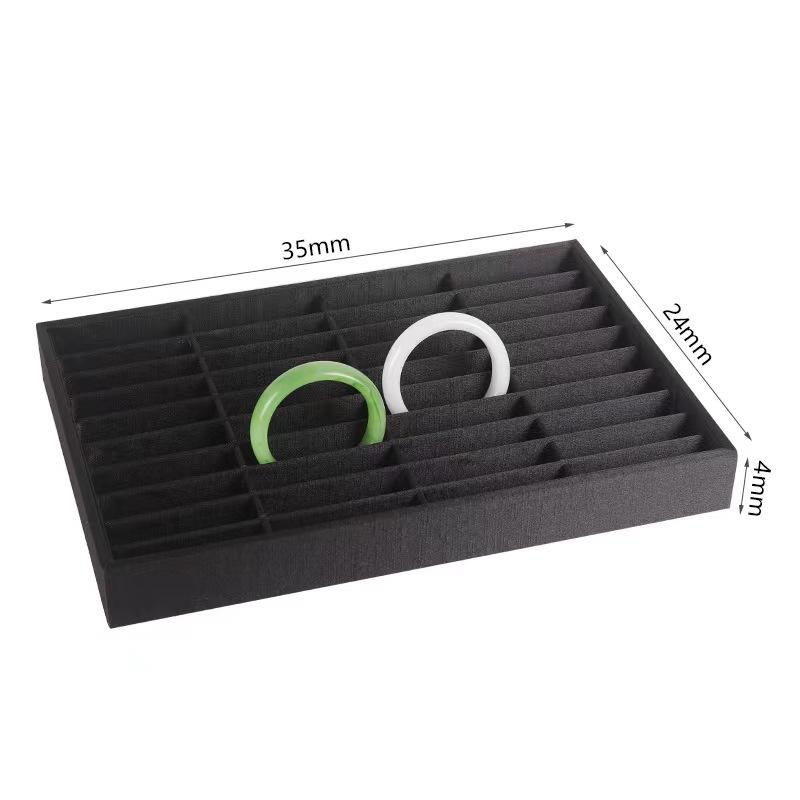 Stylish Velvet Bangle Tray With 40 Slot Inserts Display Stand For Watchbracelet Holder Case Jewelry Display Storage Rack