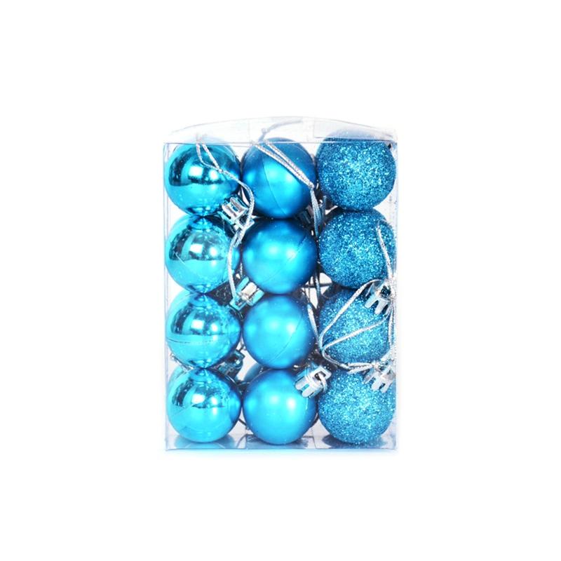 24Pcs Hanging Pendants Ornament Decorative Round Plastic Ornaments Ball Party