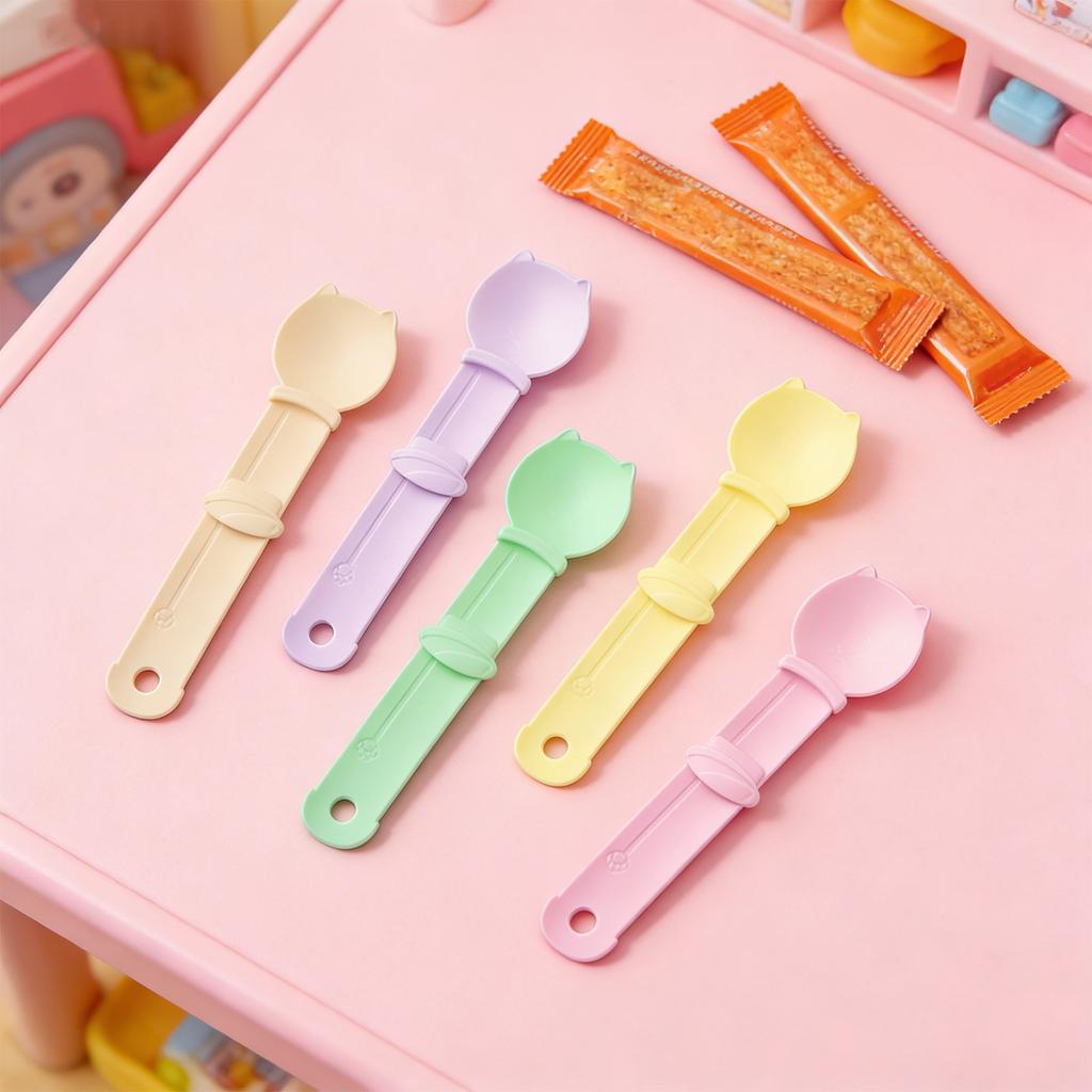 5PCS Cats Treating Spoon, Lickable Cats Treating Spoon Squeezing, Multi-Function Cats Treats Feeder For Pet Liquid Snack And Wet Food