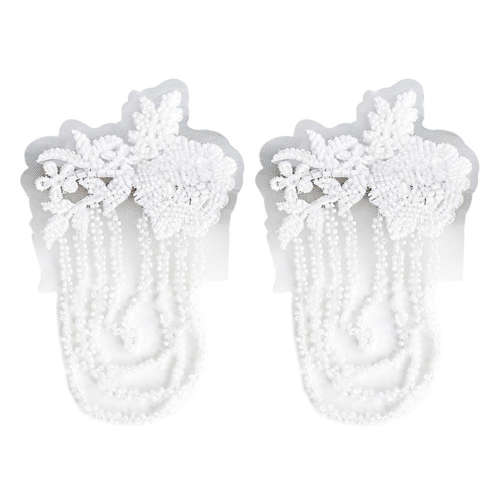 Pearl Embroidery Shoulder Ornaments Diamond Binding Beads Three-Dimensional Bead Embroidery Patch Gold Embroidery Handmade