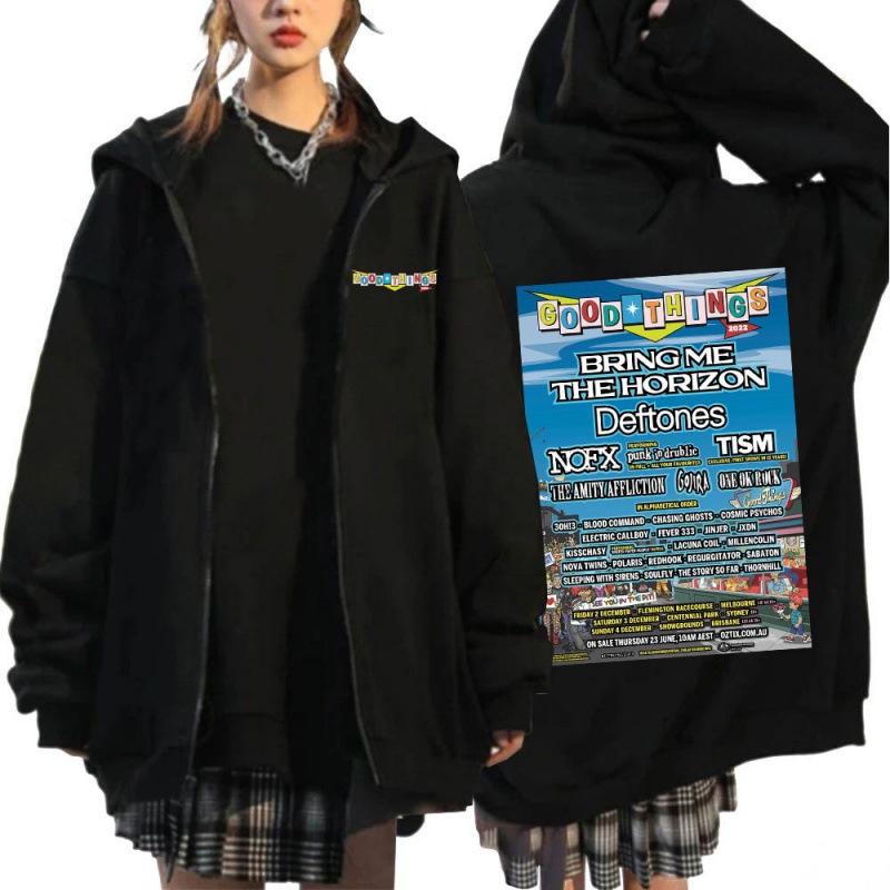 Street Trend Casual Personality, Fashion, Printed Men's and Women's Zipper Hooded Loose Sweater