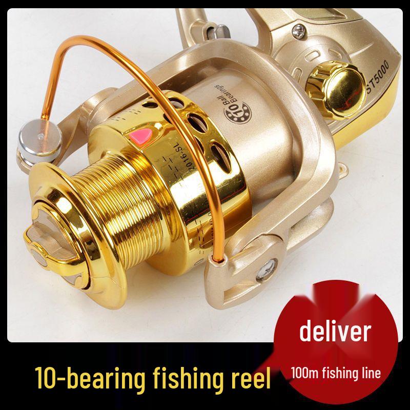 Sea Rod Spinning Reel: 10-Bearing Plastic & Steel Fishing Reel