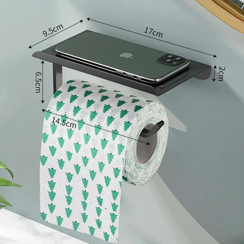 

Держатель для туалетной бумаги из алюминиевого сплава, вешалка для салфеток, держатель для салфеток в ванной комнате, полка для хранения в ванной, аксессуары для ванной комнаты чёрный