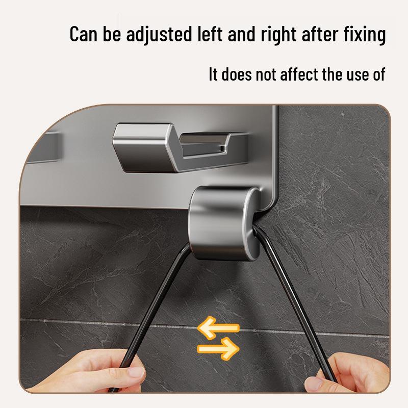 No-Drill Anti-Theft Wall-Mounted Hair Dryer Holder - Space-Saving Aluminum Hanger for Hotels