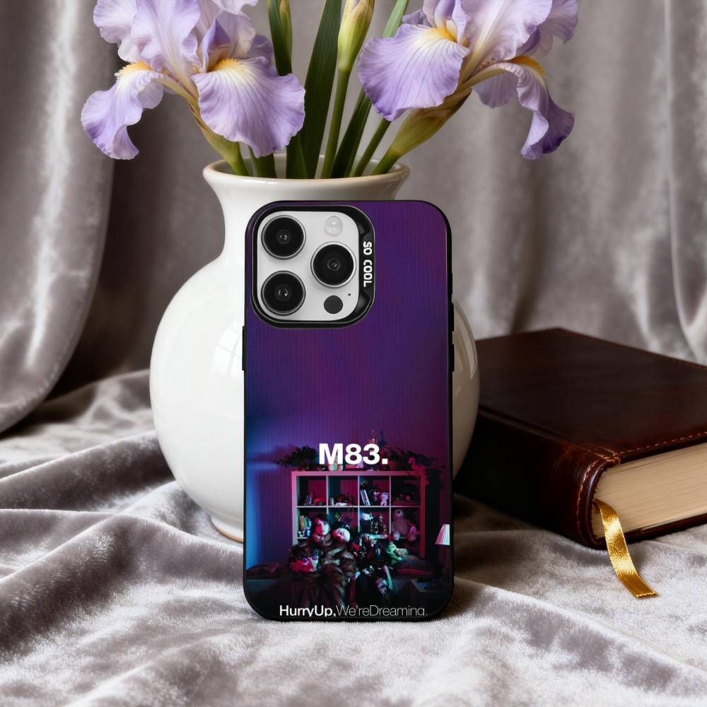 Electric Rock M-M83 Band Phone Case For iPhone17,16,15,14,13,12,11 Plus,Pro Max Candy Silver Plated Inside Cover