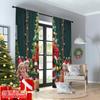 2 Stück 2D Flachdruck Weihnachts Vorhänge Weihnachtsmann Schneemann Weihnachtsfeiertag Polyester Stoff Ohne Strom Festlich