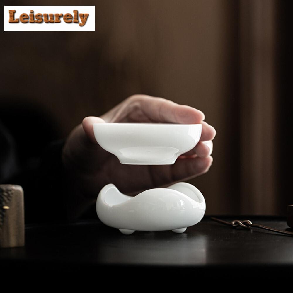 Exquisite Ice Seed Jade White Porcelain Petal Tea Separator Infusor Tea Strainer Tea Brewing Tea Filter Tea Ceremony Decoration
