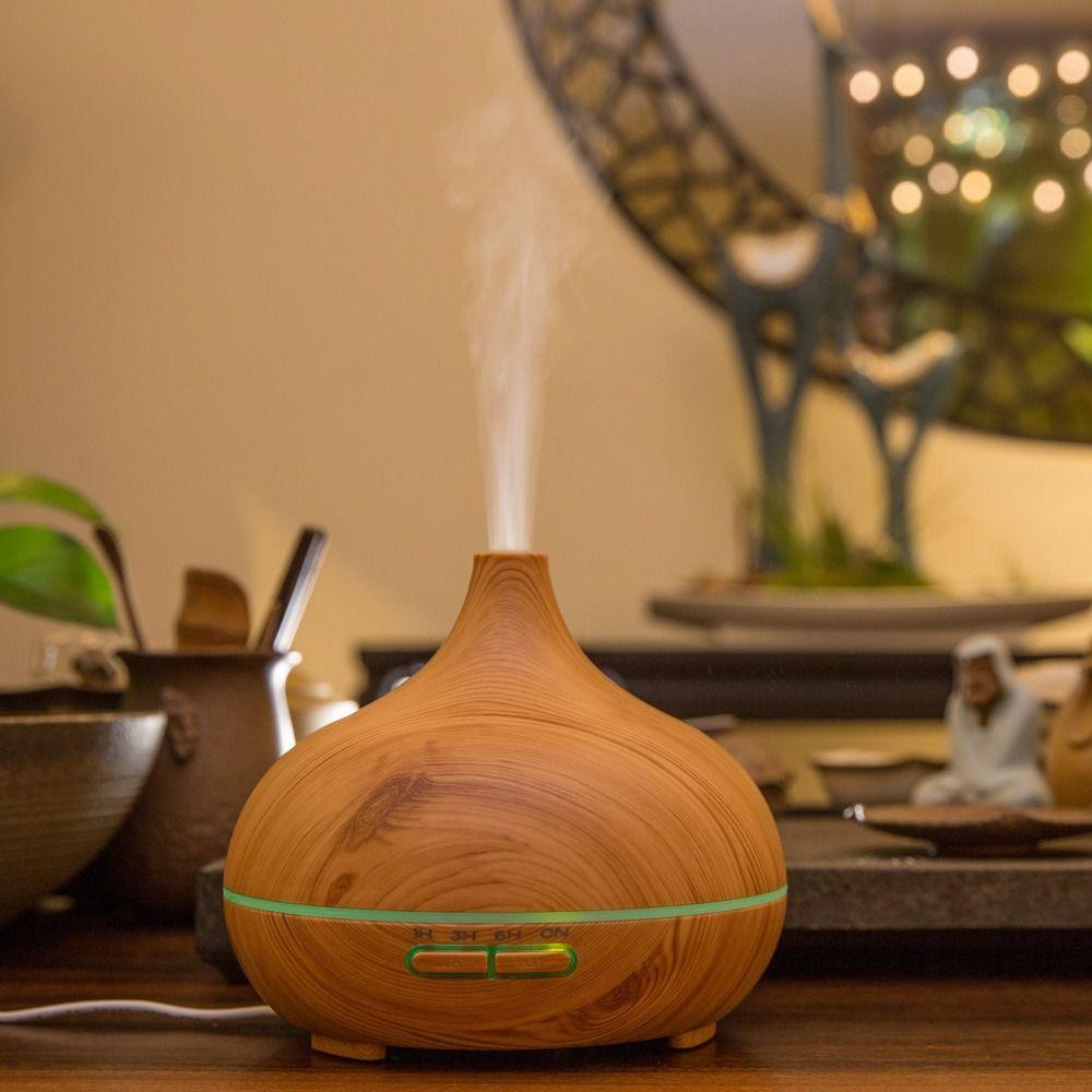 550ml Wood Grain Air Humidifier Quiet Mini Aromatherapy Machine Gift Essential Oil Diffuser  Travel