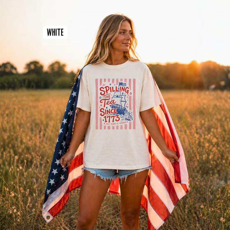 Spilling The Tea Since 1773 Shirt Funny Boston Tea Party History Tee M