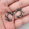 Hiphop Punk Snake Tangled Hoop Earrings for Men Women Vintage Black Geometric Circular Ear Buckle Rock Rap Jewelry Gift