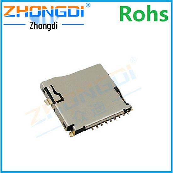 TF-001-P Spring-loaded 9-Pin MicroSD (TF) Card Socket