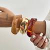 IngeSight.Z 3 Styles Punk New Irregular Wide Chunky Geometric Resin Bangles Women Men Hip Hop Stacking Bracelets Jewelry Gifts