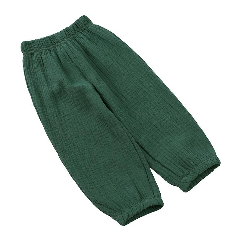 Pantalons légers double épaisseur en gaze de coton anti-moustiques pour enfants, coupe ample lanterne, longs, pour garçons et filles, Collection Printemps Été